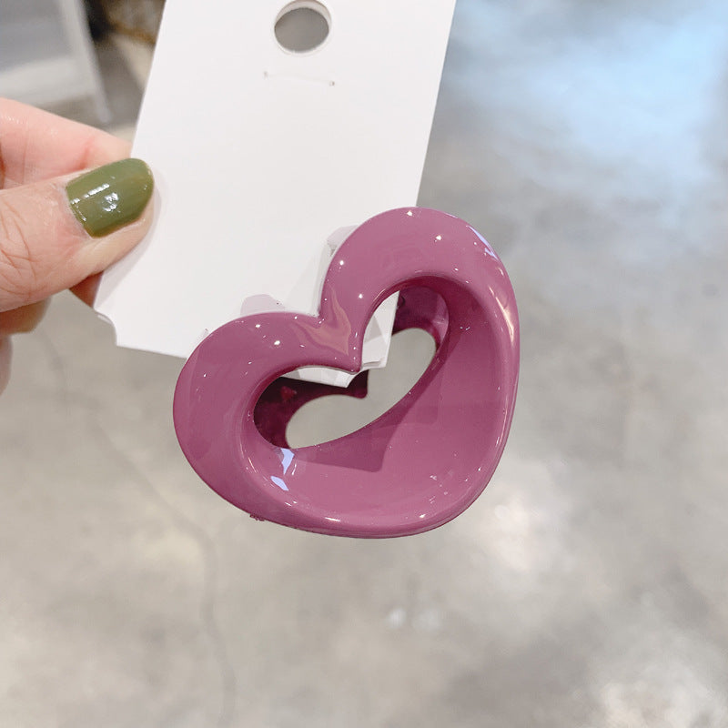 Clips de pelo acrílico de recorte de corazón al por mayor